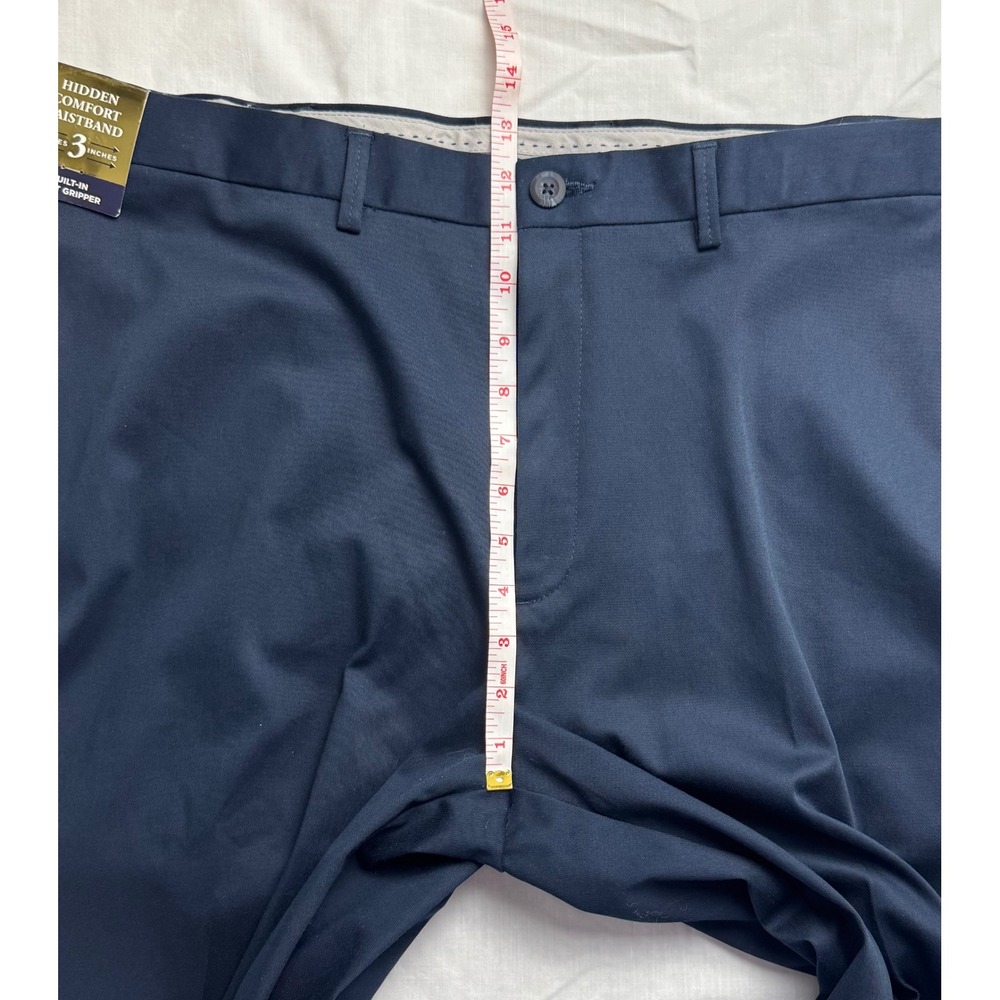 Haggar Iron Free Premium Khaki Classic Fit Navy Stretch Twill Pants 44x29 - Picture 13 of 16